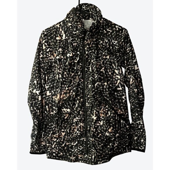 Lululemon Jackets & Blazers - Lululemon Women's Size 4 Full Zip Hooded Windbreaker Black Orange Geometric